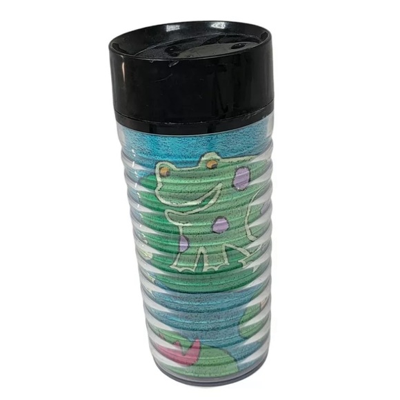 STARBUCKS Thermo-Serv FROGS BY NANCY COFFELT 1999 edition Travel tumbler 12oz - Picture 1 of 9